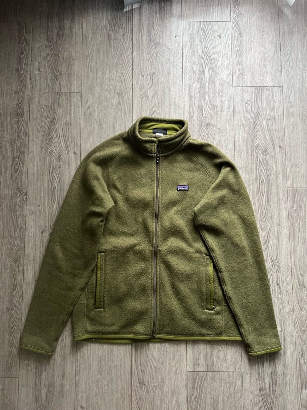 Patagonia Men's L Size Olive Green Full-Zip Fleece Jacket (5)